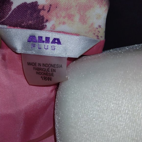 ALIA PLUS PINK FLORAL GEOMETRIC PRINT CASUAL - Picture 4 of 8